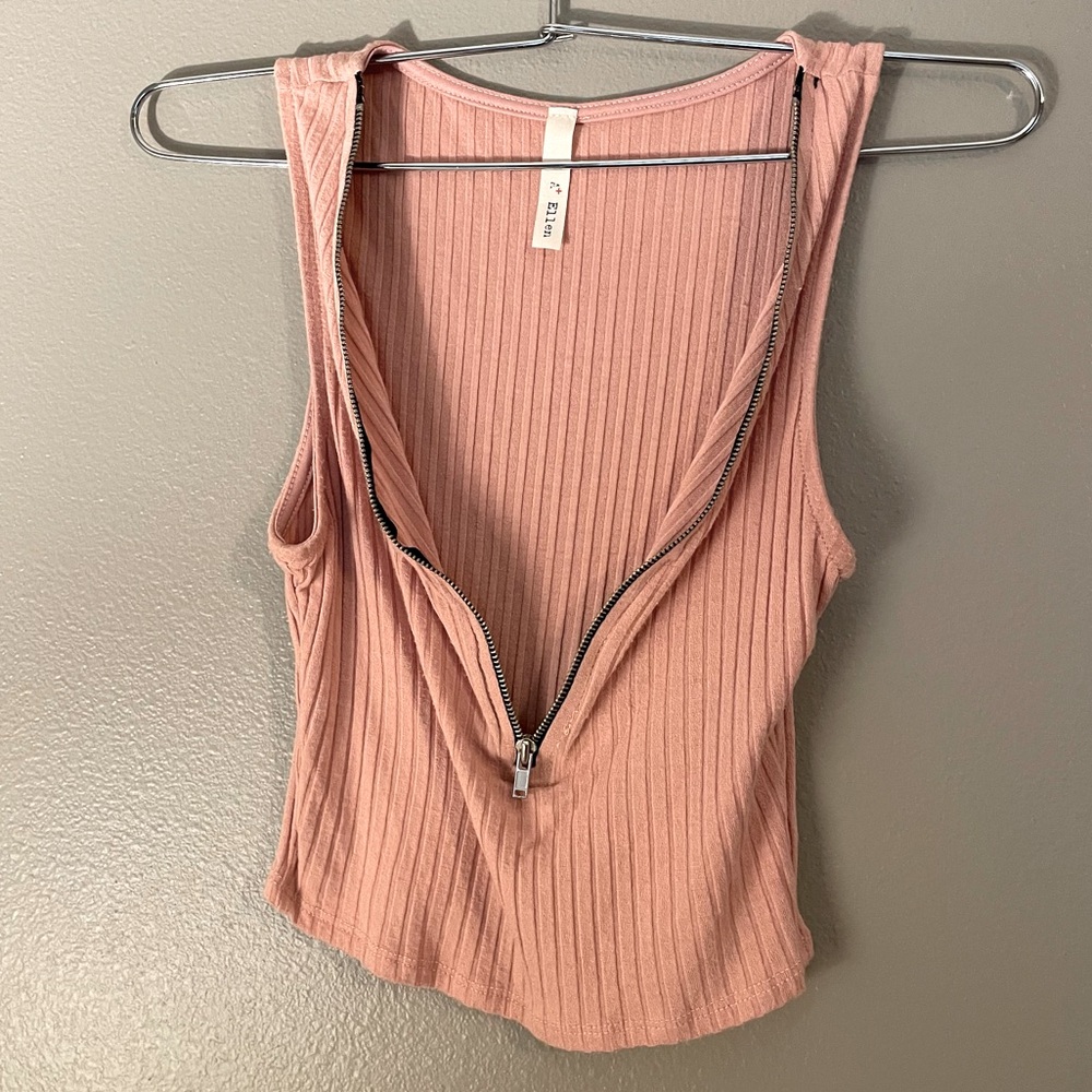 A+ Ellen zip up crop top